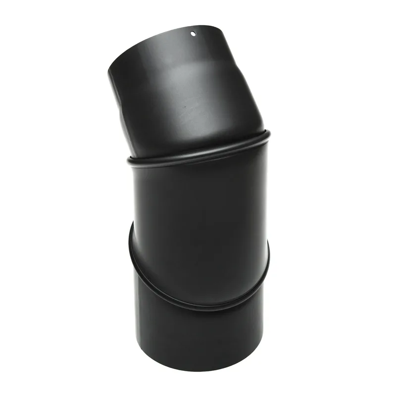 Raik Basic coude de tuyau de fumée 150mm noir 0-90° sans porte pour tuyau de fumée / conduit de fumée