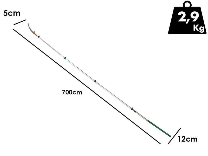 GeoTech STP S 700 - Scie de jardin sur perche de rallonge - 215-700 cm