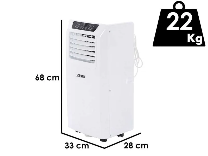 Zephir ZPC9000H - Climatiseur mobile - 4 en 1 - 9 000 BTU