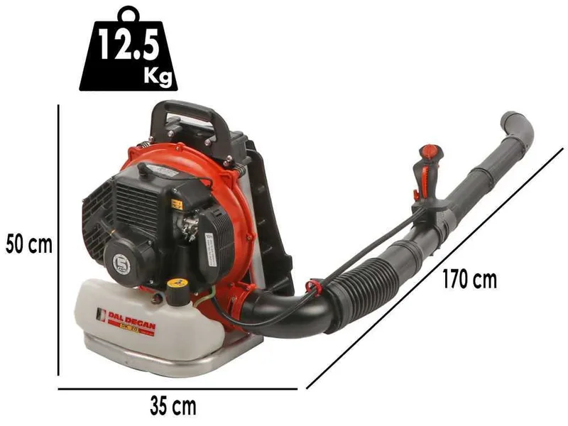 Souffleur à dos thermique 80 cm3 professionnel Dal Degan DK201 - porté