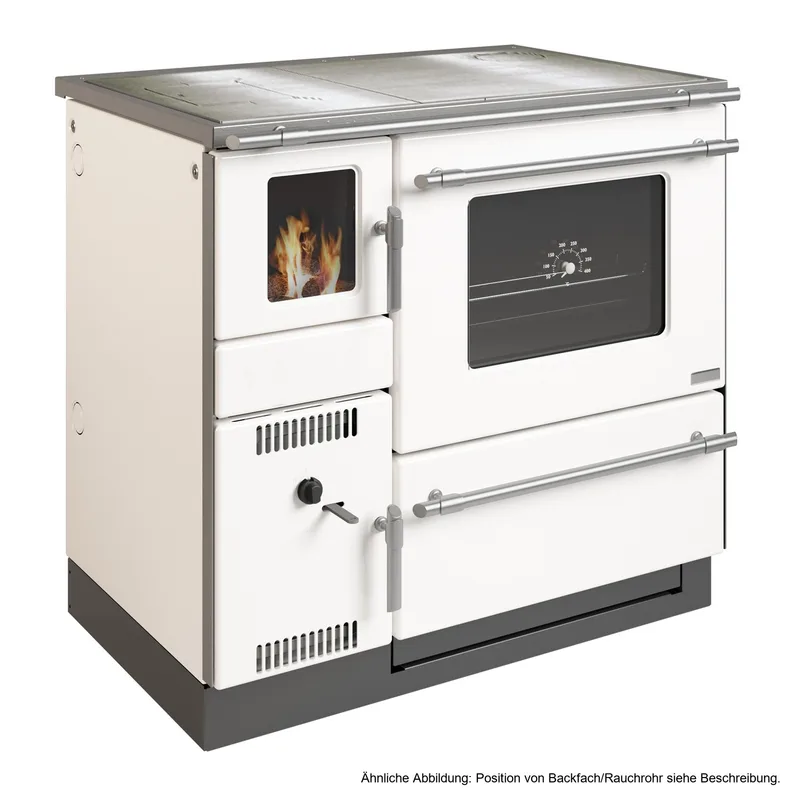 Wamsler K 139 F Cuisinière à bois à droite blanc avec plaque en acier