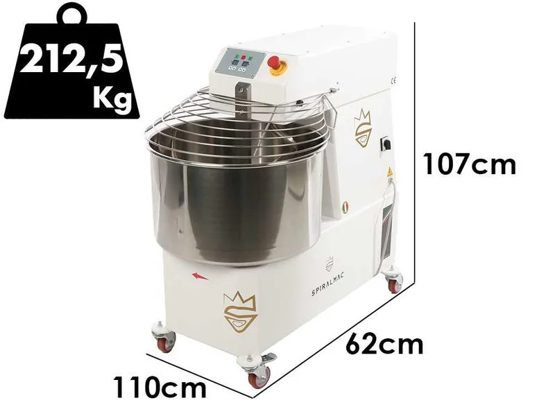Spiralmac SV60 2 VEL PNL - Pétrin à spirale - Capacité 60 kg - Triphasé