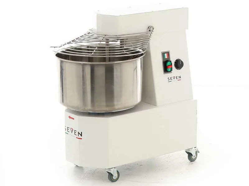 Pétrin à spirale professionnel Seven Italy GH 40 2V - 230 V - Avec roues et Minuterie - 2 vitesses