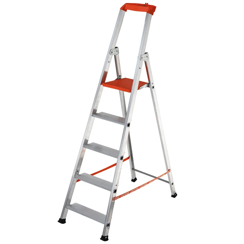 Gierre Stabila AL720DS - 5 marches, 1,71 m - Échelle en aluminium avec tréteau
