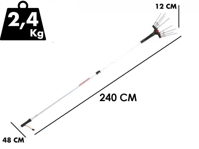 Castellari Vertigo C 12V - Peigne vibreur électrique à batterie de type automobile avec câble inclus - Perche aluminium télescopique 190/240 cm