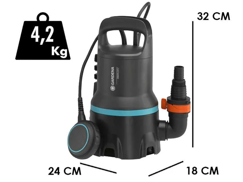 Pompe immergée pour eaux chargées Gardena 9000 art. 9040-20 - en acier inox