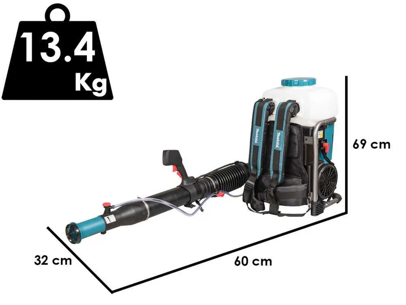 Makita PM001GZ01 - Atomiseur à dos sur batterie - 2 × 40 V - 4 Ah