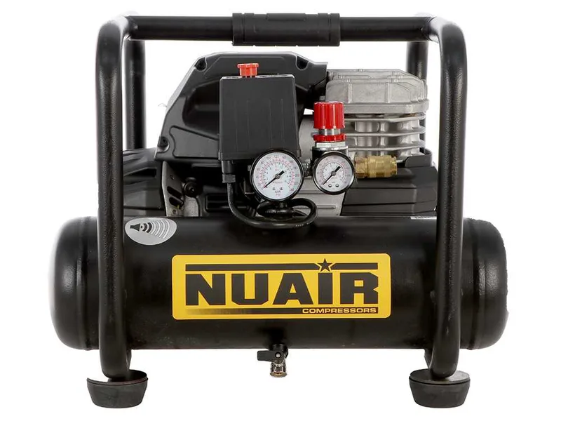 Nuair SIL 244/6 - Compresseur d'air électrique portatif monophasé silencieux, oil-less - Moteur 1.5 CV - 6 L