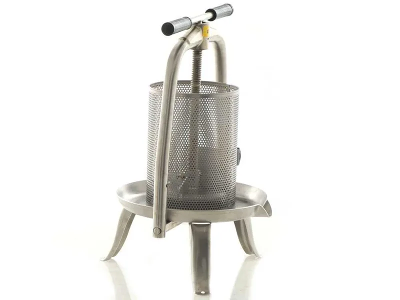 Baesso V20 Inox - Pressoir à vis pour fruits et légumes 9 L – Cage en acier inoxydable