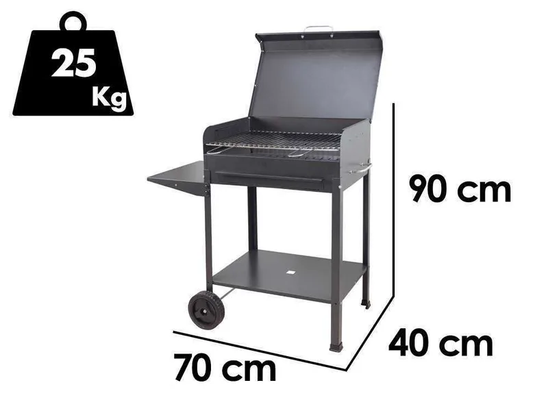 Mille Polifemo Large - Barbecue à charbon en fer artisanal - 67,5x37 cm