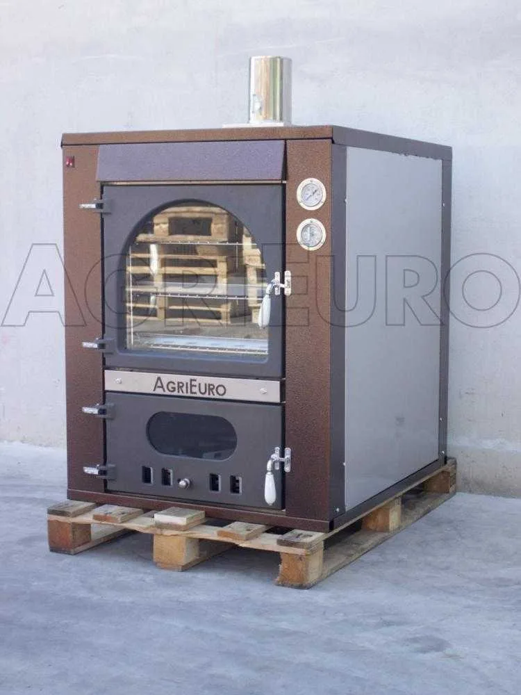 AgriEuro Magnus 80 Deluxe INC - Four à bois en acier encastrable - Cuivre émaillé - Inox