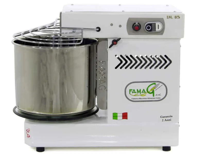 Pétrin à spirale Famag IM 8-S monophasé à 10 vitesses - Tête basculante - 8 KG