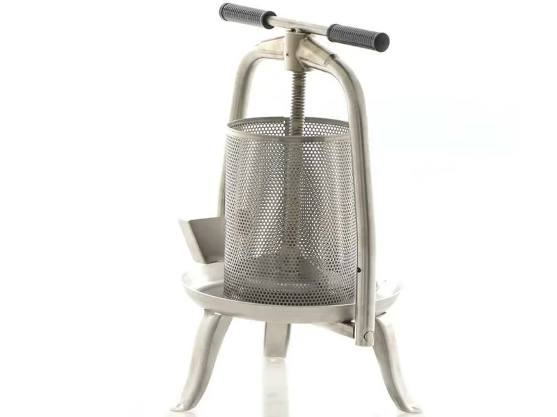 Baesso V20 Inox - Pressoir à vis pour fruits et légumes 9 L – Cage en acier inoxydable