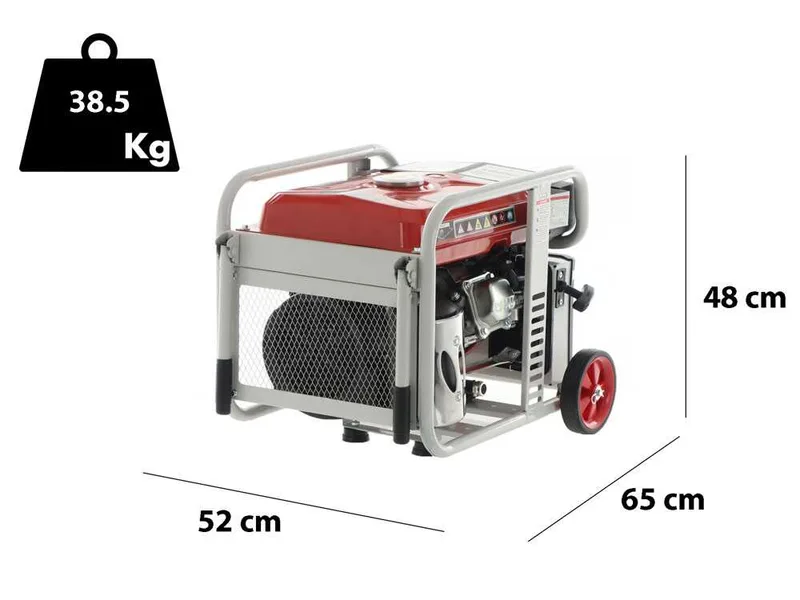 GeoTech Pro iGGP5000ES - Groupe électrogène inverter avec dém. électrique 4 kW sur chariot - Continu 3.5 kW Monophasé