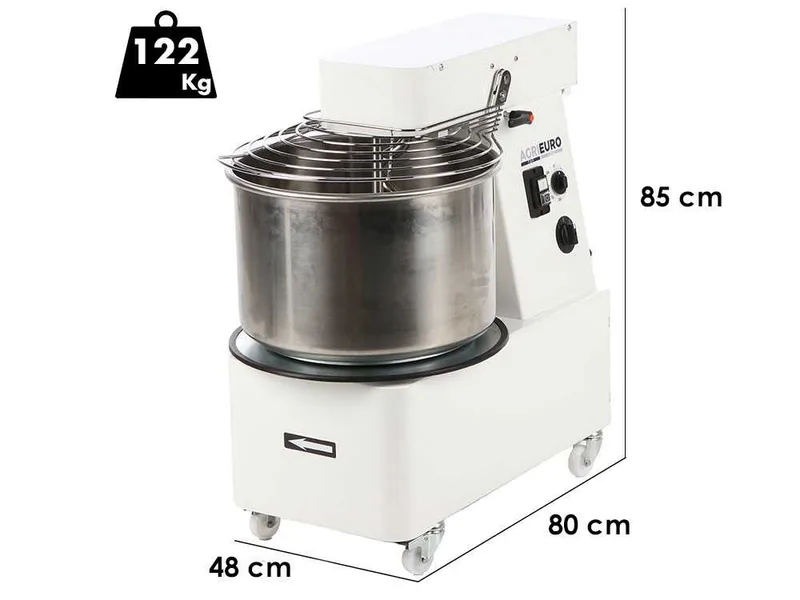Pétrin à spirale tête relevable Mixer 5000 T-2G Deluxe - De 40 Kg triphasé 2 vitesses