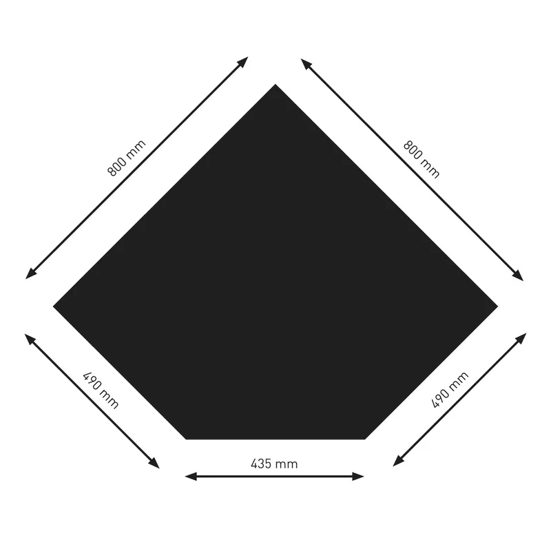 Plaque de sol Raik B5 Diamant noir revêtue de poudre 800 x 800 mm