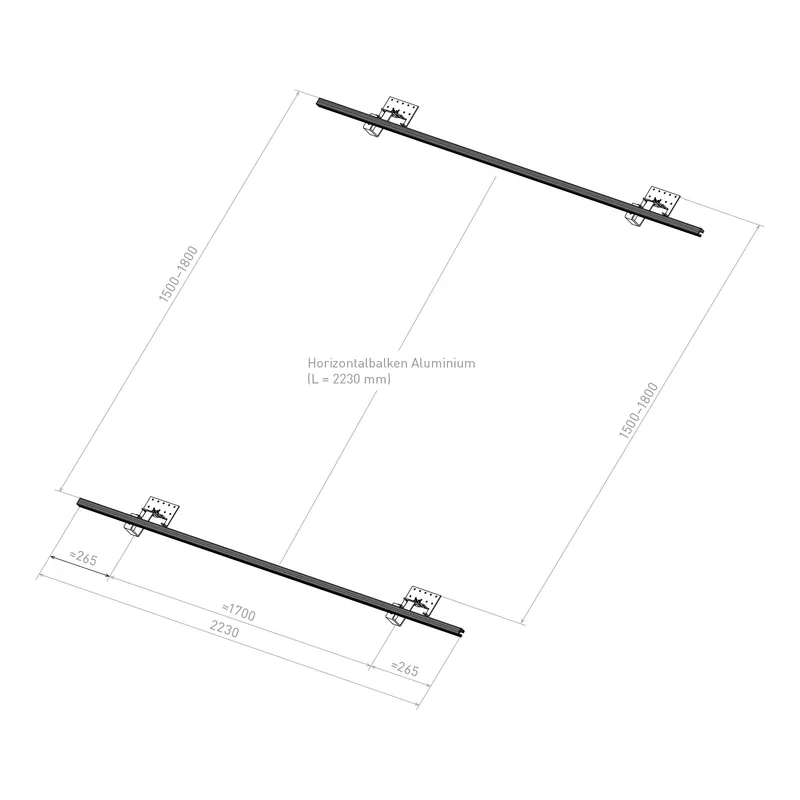 Sunex Standard Kit de montage pour toit incliné 25-60 degrés pour 2 collecteurs solaires plats Basicx 2.0
