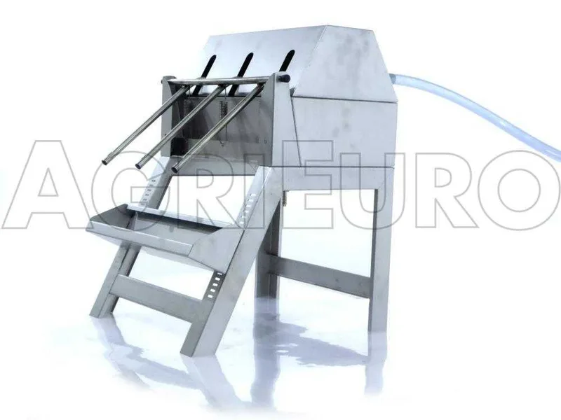 Enotecnica Pillan 3B INOX - Remplisseuse manuelle à 3 becs, avec réservoir et structure en acier inoxydable