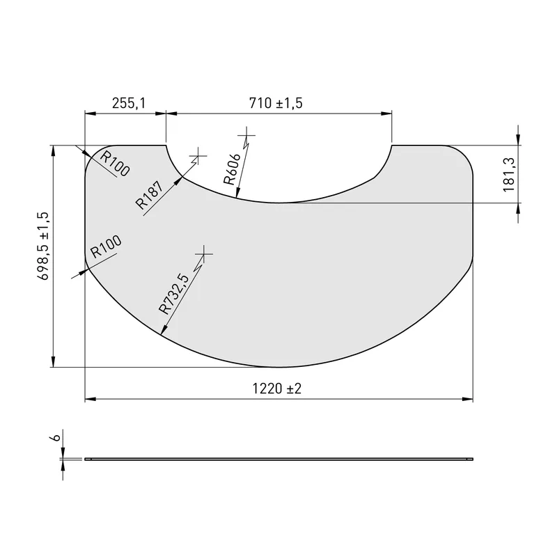 Lotus Plaque de sol en verre sur mesure pour Jubilee 35