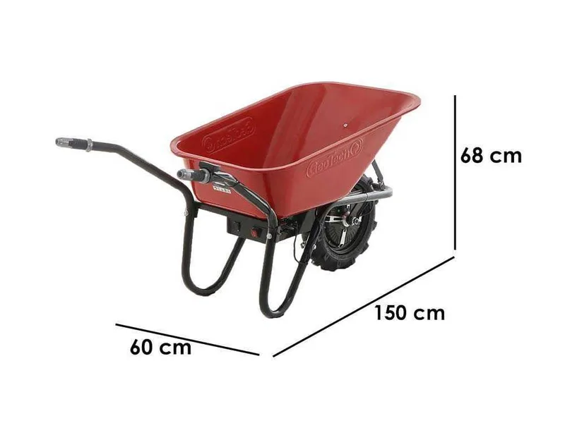 Brouette électrique avec roues traktor GeoTech CAR 150A - Batterie de 24V/12Ah