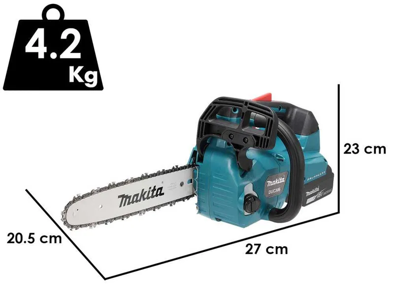 Makita DUC306Z - Tronçonneuse électrique à batterie - 2 x 18 V 6 Ah - Guide de 30cm