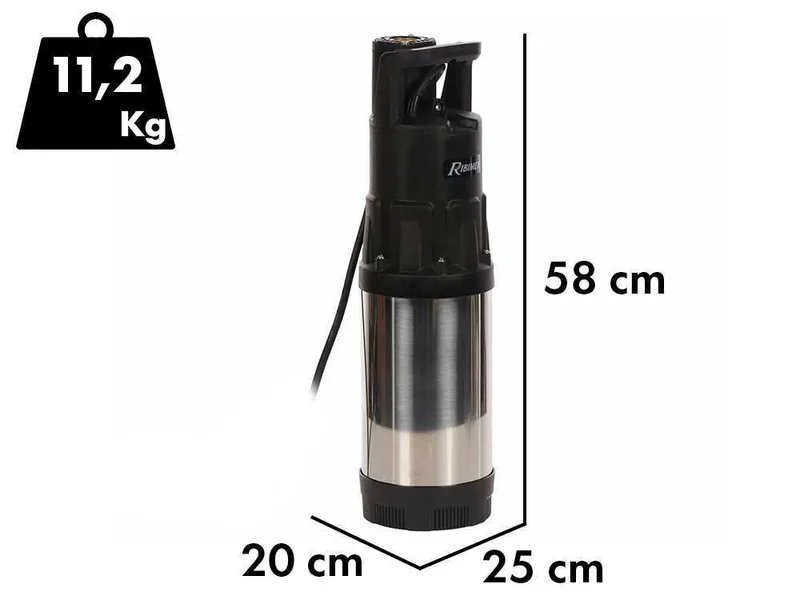 Ribimex PRPVC1201AUTO - Pompe immergée automatique pour puits - 1200 W - Eaux claires