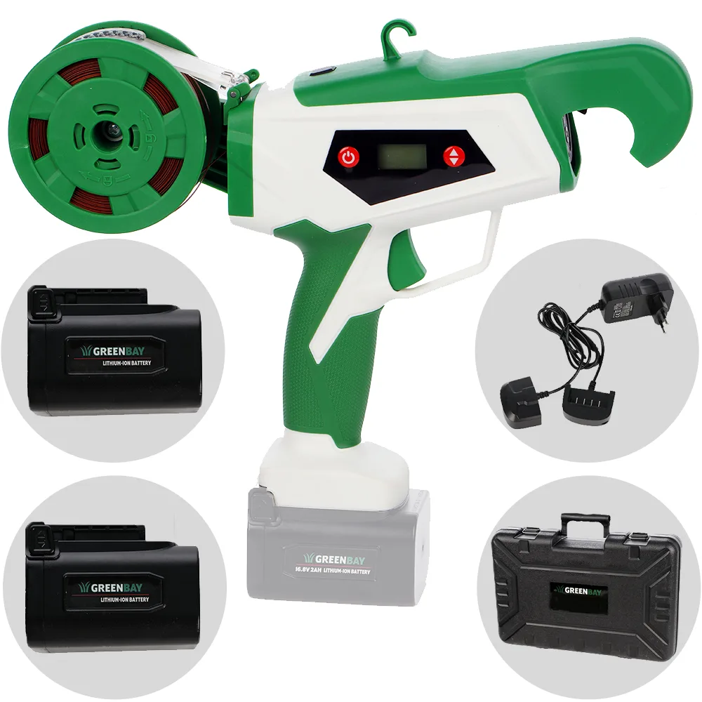 GreenBay TopTie 860 - Lieuse de vigne à batterie - 2 x 14,4 V 2 Ah