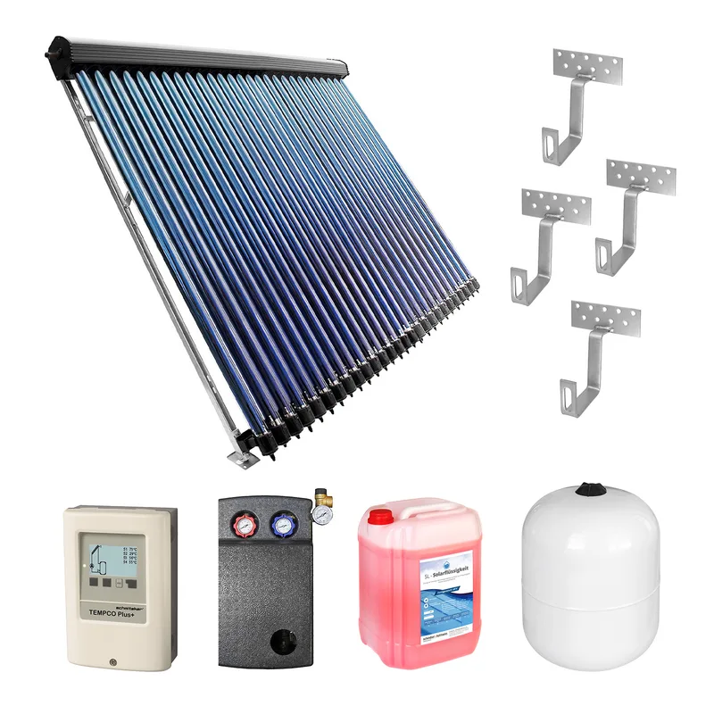 10,11 m² Kit de solaire thermique 2 - 2x Collecteur à tubes HP 30
