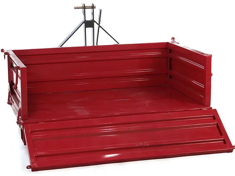 Benne 3 points pour tracteur GeoTech TRP 160 - Basculante - 3 ridelles ouvrables