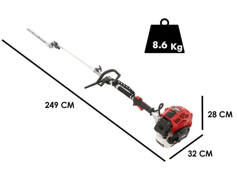 GeoTech GT-2 43 L - Taille-haie thermique sur perche de rallonge - Lame de 56 cm