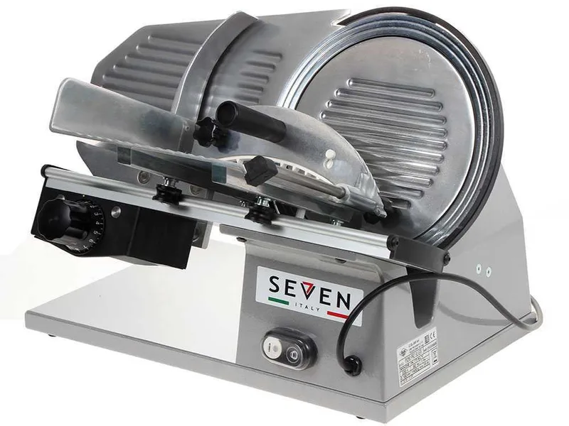 Seven Italy PS 250 PRO Silver - Trancheuse avec lame de 250 mm - affûteur compris - 180 Watts