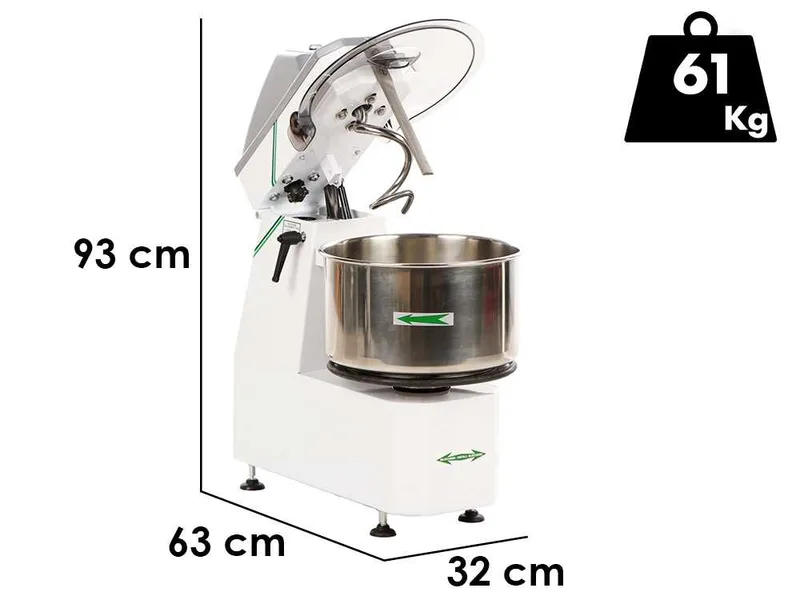 Fimar 12 SR - Pétrin à spirale à tête relevable - Triphasé