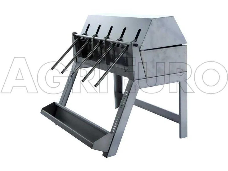 Enotecnica Pillan 5B INOX - Remplisseuse manuelle à 5 becs avec réservoir, becs et structure en acier inoxydable