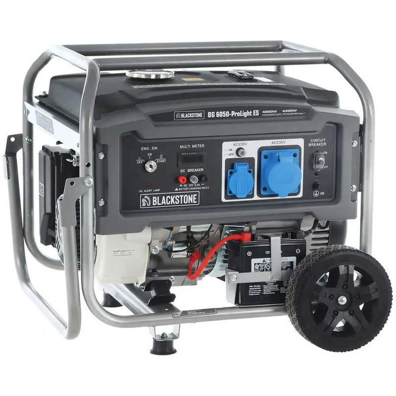BlackStone BG 6050 - Groupe électrogène sur chariot à essence avec AVR et dem.électrique 4.3 kW - Continue 4 kW Monophasé