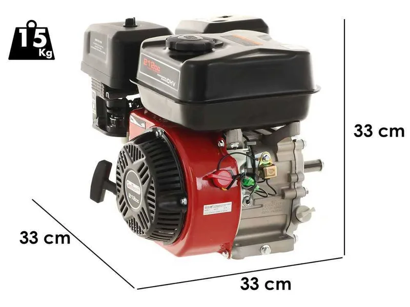 Moteur à essence monocylindrique 4 temps à arbre horizontal GeoTech Pro 212 cm3