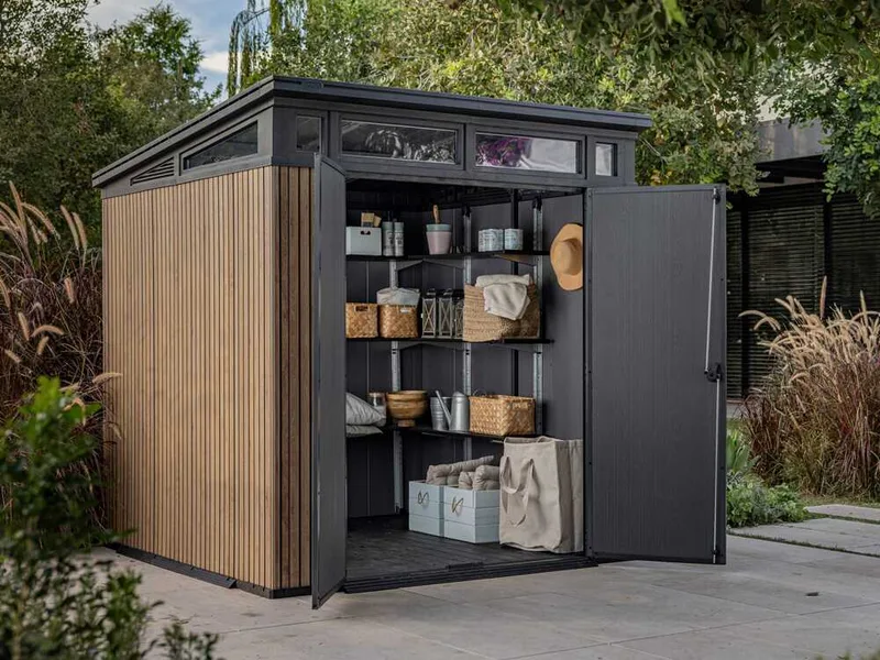 Keter Signature Venetian 7x7 - Abri de jardin - Avec porte à double battant - 214x218x226 cm