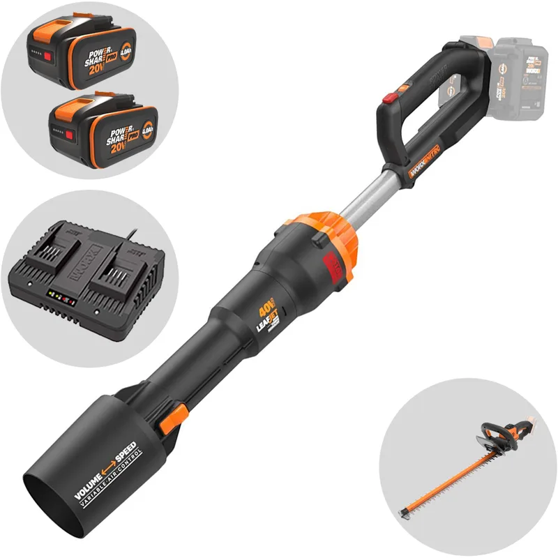 Worx NITRO WG585E - Souffleur à batterie - 2 batteries de 20V 4Ah