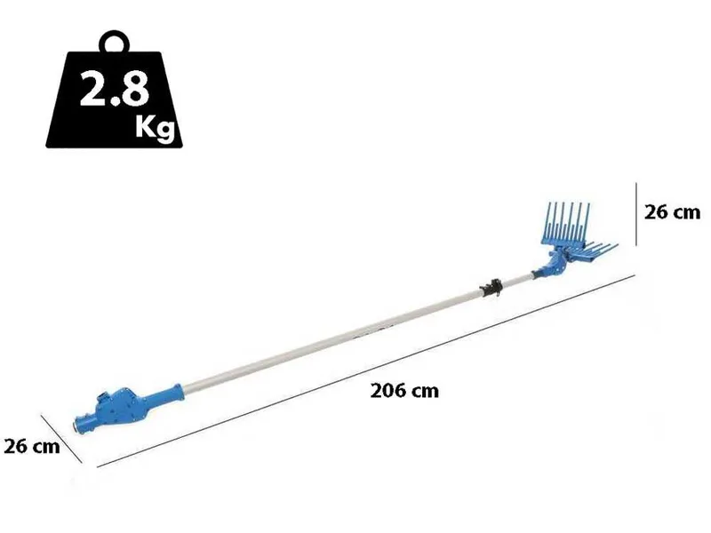 Peigne vibreur électrique Paterlini B-Fly - 12V - Perche télescopique 206 - 296 cm
