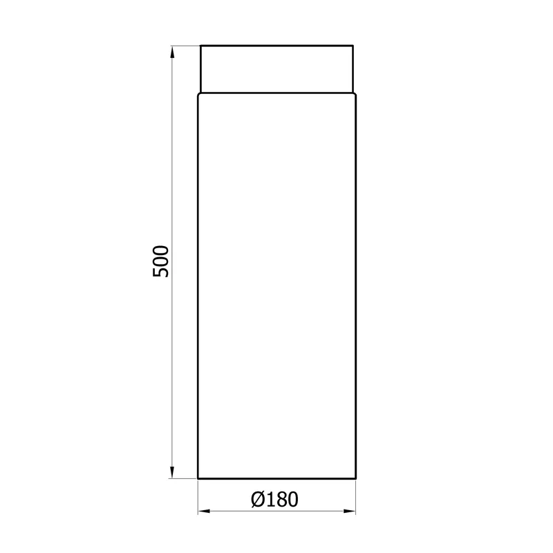 Raik Basic Élément de longueur 180mm noir L: 500mm pour tuyau de fumée / conduit de fumée
