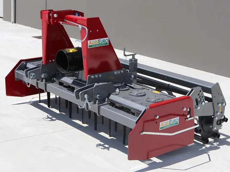 Herse rotative RM200 - largeur de travail 200 cm - 18 lames série lourde - Rouleau à cage