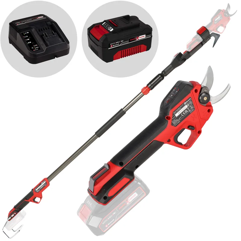 Einhell GP-LS 18/28 Li T BL - Sécateur électrique de taille sur perche - 18 V 4 Ah - Diamètre de coupe 24 mm
