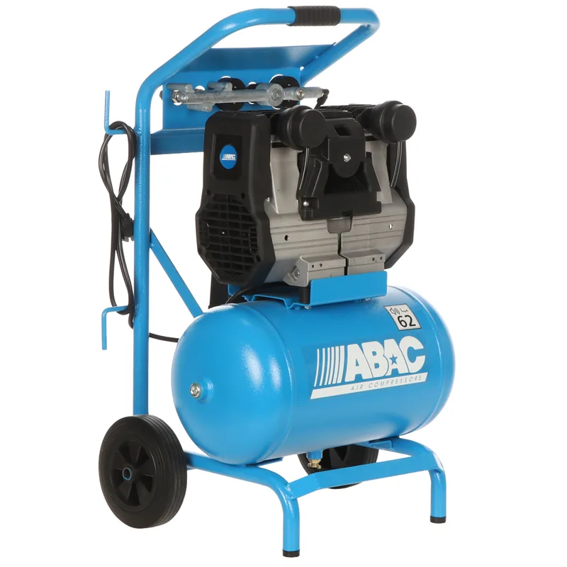 Abac hockenheim quiete OS20 - Compresseur d'air électrique monophasé insonorisé, sans huile - Moteur 2 CV - 20 L