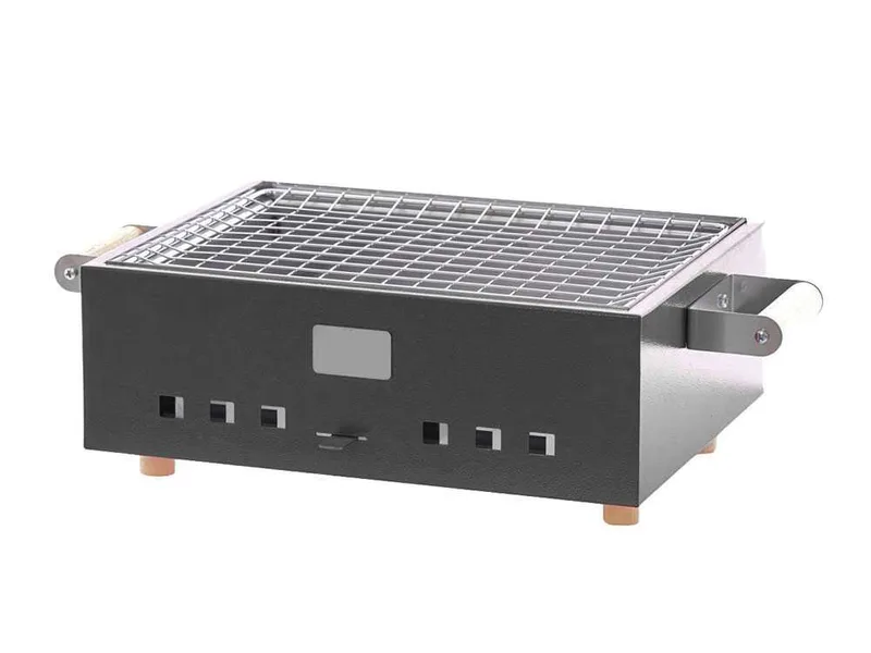 Barbecue de table à charbon Dalmazio - Artisanal - Coque noire anthracite