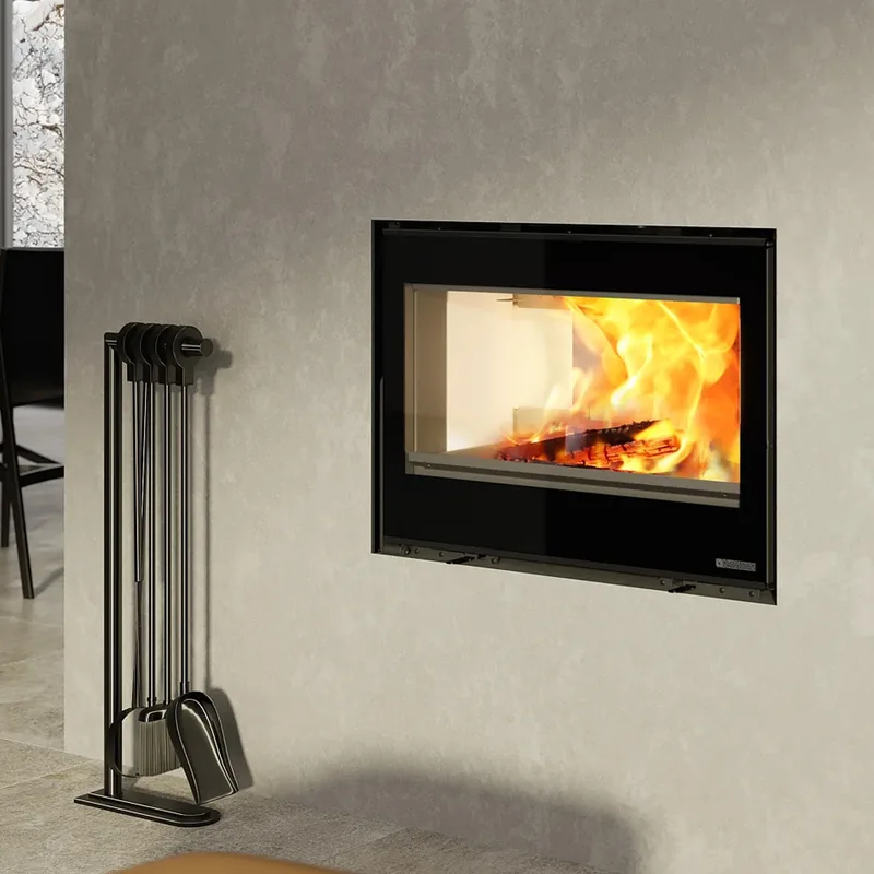 La Nordica inserto 80 H56 lean Insert de cheminée à bois acier noir