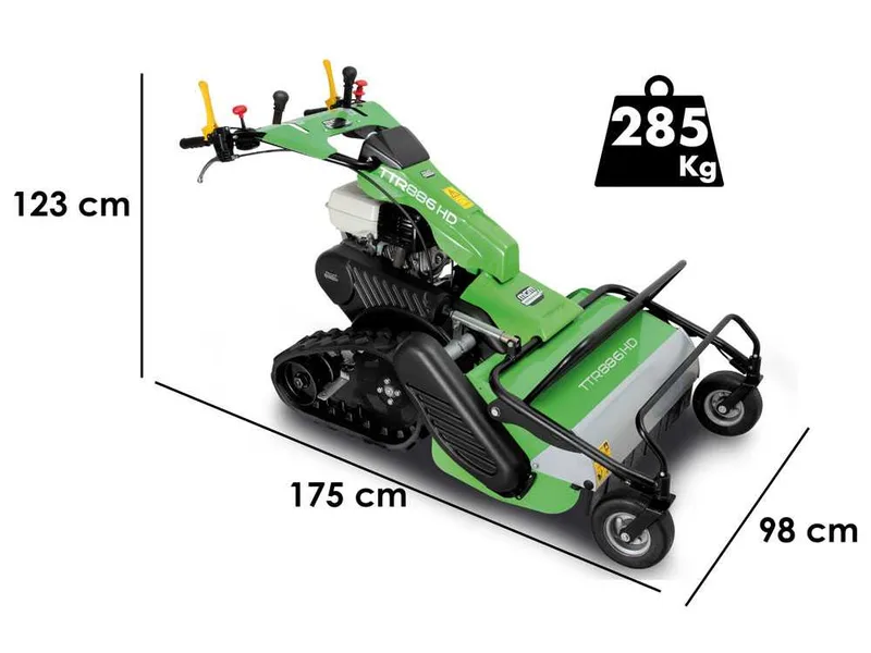 Lampacrescia MGM TTR886HD - Tondeuse débroussailleuse à couteaux - Sur chenilles - Honda GX390 Pentes fortes