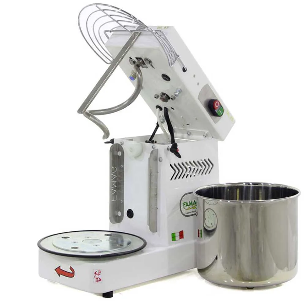 Pétrin à spirale Famag IM 8-S monophasé avec tête basculante - 8 KG