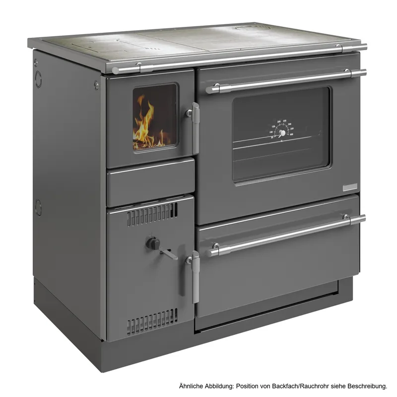 Wamsler K 139 F Cuisinière à bois à droite anthracite avec plaque en acier