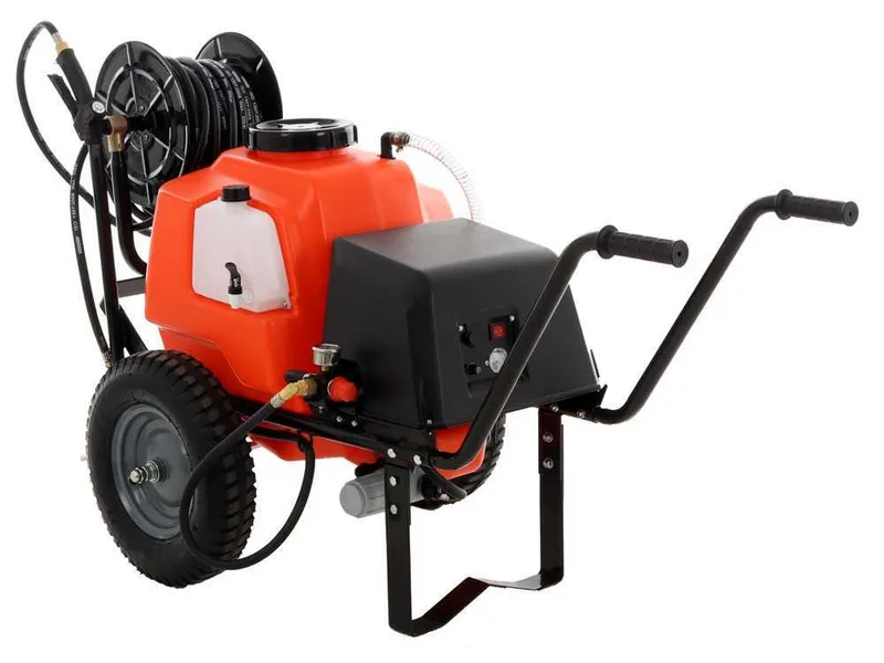 Pompe de pulvérisation à batterie Stocker 12V de 60 l - Pulvérisateur électrique sur chariot