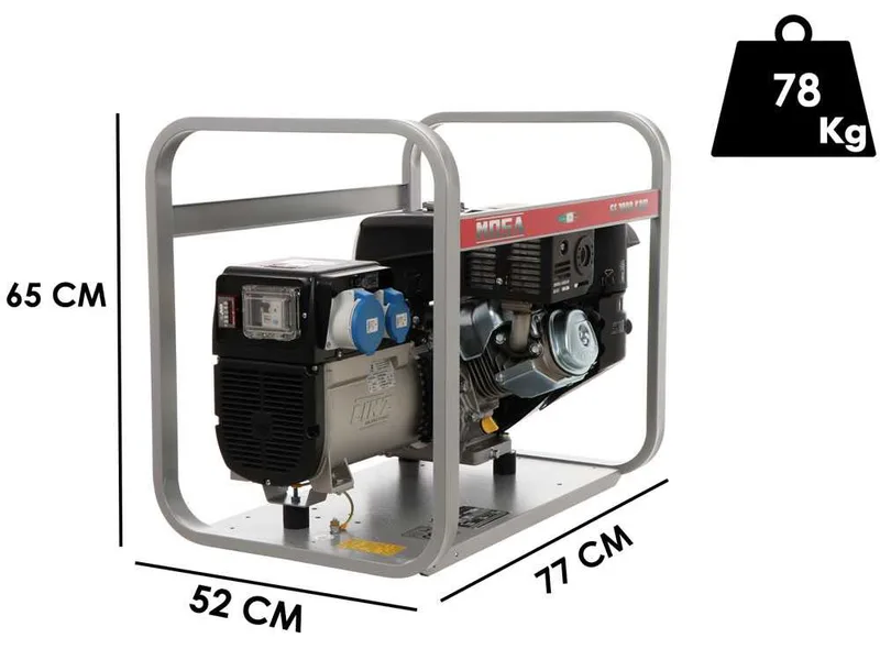 MOSA GE 7000 KBM AVR - Groupe électrogène à essence avec AVR 6.5 KW - Continue 5.4 kW monophasé - Moteur Kohler CP CH440