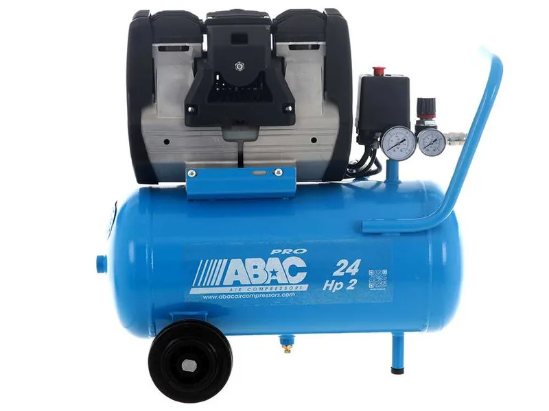 Abac pole position OS20P - Compresseur d'air électrique monophasé silencieux, sans huile - Moteur 2 CV - 24 L